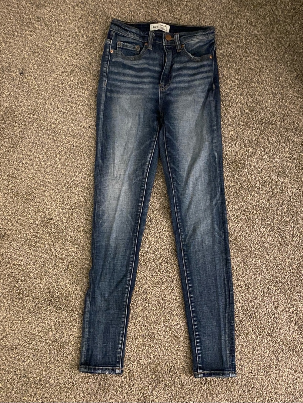 Buckle Billie High-Rise Skinny Jeans - Dark Blue